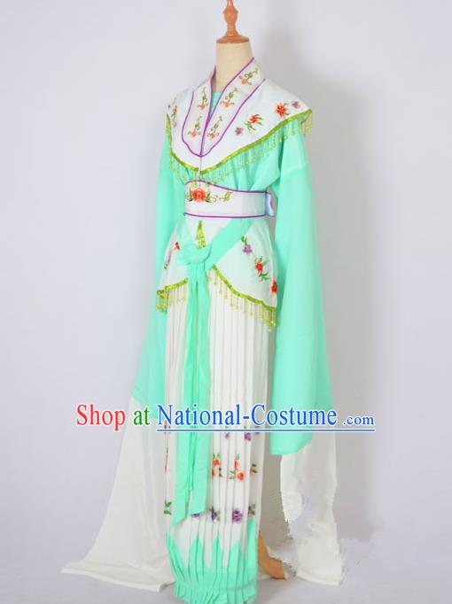 Traditional Chinese Professional Peking Opera Nobility Lady Costume Green Dress, China Beijing Opera Shaoxing Opera Embroidery Diva Hua Tan Dress Clothing