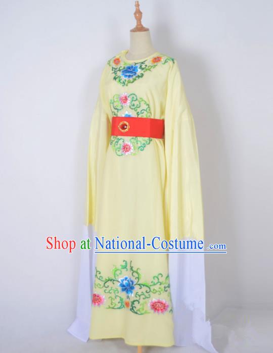 Traditional Chinese Professional Peking Opera Crown Prince Costume, China Beijing Opera Shaoxing Opera Niche Yellow Embroidered Robe Clothing