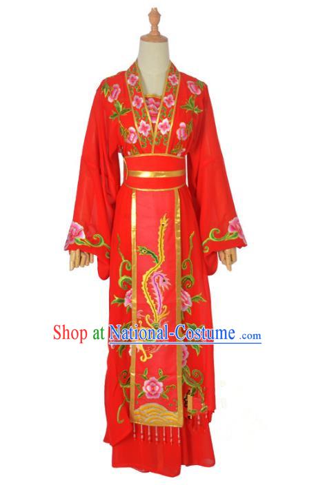 Traditional Chinese Professional Peking Opera Imperial Concubine Costume, China Beijing Opera Princess Embroidery Phoenix Wedding Dress Clothing