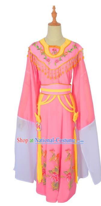 Traditional Chinese Professional Peking Opera Diva Hua Tan Costume, China Beijing Opera Princess Embroidery Pink Dress Clothing