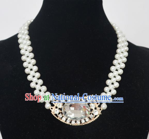 Traditional Handmade Chinese Classical Peking Opera Diva Accessories Necklace, China Beijing Opera Hua Tan Pearls Torque