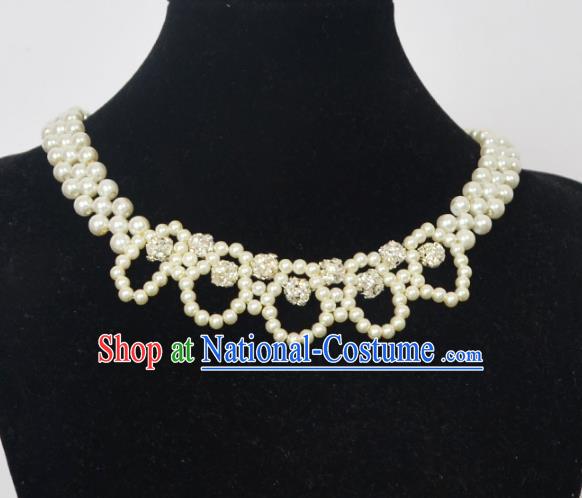 Traditional Handmade Chinese Classical Peking Opera Diva Accessories Necklace, China Beijing Opera Hua Tan Pearls Torque