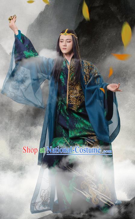 Traditional Chinese Northern and Southern Dynasties Nobility Childe Costume, China Ancient Elegant Hanfu Imperial Prince Wide Sleeve Robe Embroidery Clothing