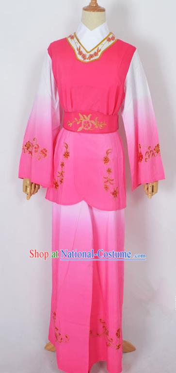 Traditional Chinese Professional Peking Opera Jordan-Sitting Maidservants Pink Costume, China Beijing Opera Diva Hua Tan Palace Lady Embroidered Clothing