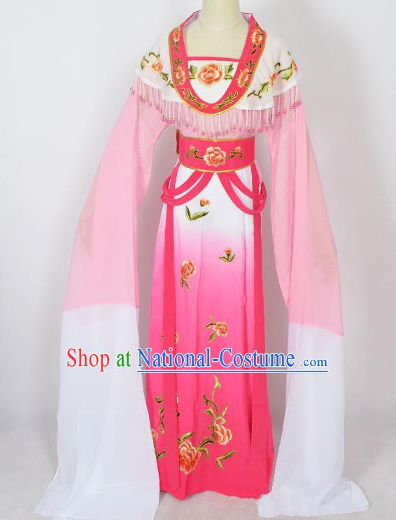 Traditional Chinese Professional Peking Opera Young Lady Princess Costume Pink Embroidery Dress, China Beijing Opera Diva Hua Tan Embroidered Clothing