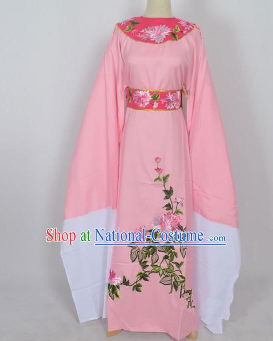 Traditional Chinese Professional Peking Opera Young Men Niche Costume Pink Embroidery Robe, China Beijing Opera Nobility Childe Scholar Embroidered Clothing