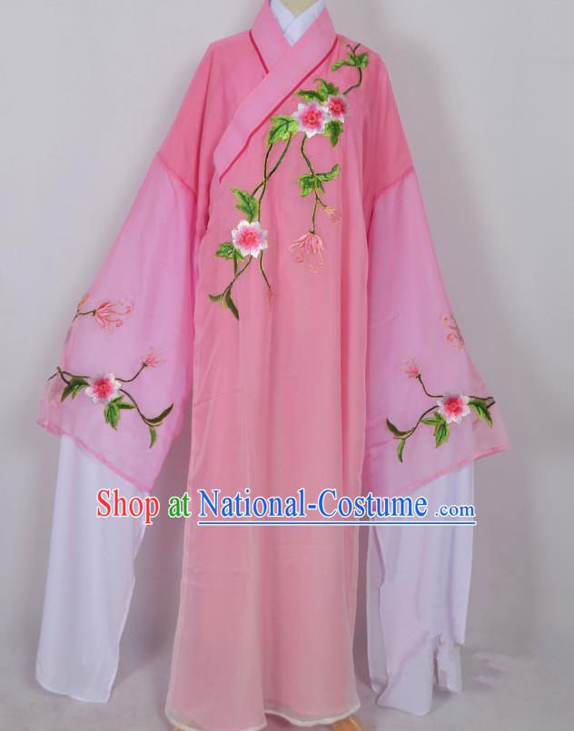 Traditional Chinese Professional Peking Opera Young Men Niche Water Sleeve Costume Pink Embroidery Robe, China Beijing Opera Nobility Childe Scholar Embroidered Clothing