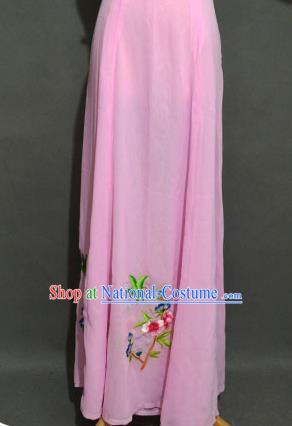 Traditional Chinese Professional Peking Opera Young Women Costume Pink Half Dress, China Beijing Opera Diva Hua Tan Embroidered Bust Skirt Clothing