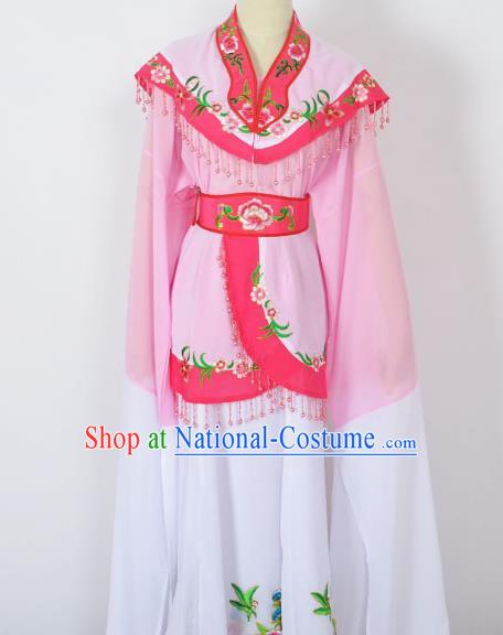 Traditional Chinese Professional Peking Opera Young Women Costume Pink Cloud Shoulder Dress, China Beijing Opera Diva Hua Tan Embroidered Clothing