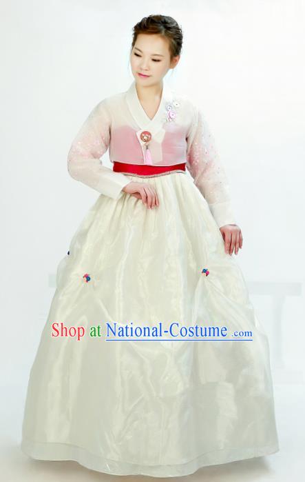 Traditional South Korean Handmade Mother Hanbok Customization Embroidery Clothing, Top Grade Korea Royal Hanbok Costume for Women