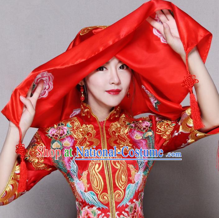 Traditional Chinese Wedding Costumes Traditional Xiuhe Suits Wedding Bride Dress Ancient Chinese bridal hair Accessory Headwear