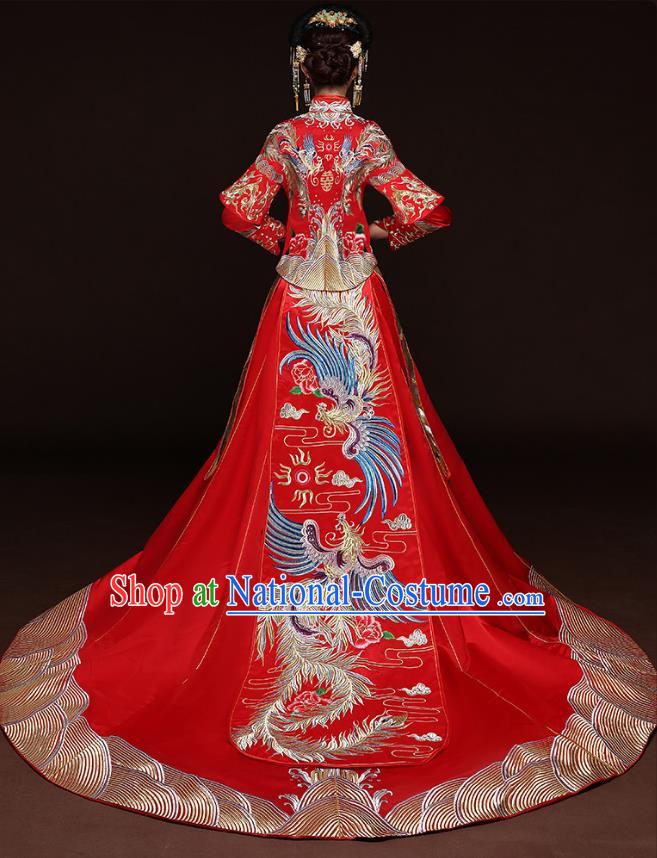 Traditional Chinese Wedding Costumes Traditional Xiuhe Suits Wedding Bride Dress Ancient Chinese bridal hair Accessory Headwear