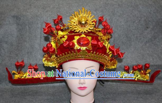 Traditional Handmade Chinese Ancient Classical Hair Accessories Peking Opera Niche Hat, China Beijing Opera God of Wealth Headgear