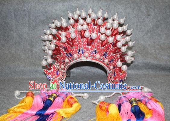 Traditional Handmade Chinese Ancient Classical Hair Accessories Peking Opera Hua Tan Hat, China Beijing Opera Diva Imperial Concubine Headwear Phoenix Coronet