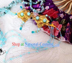 Traditional Handmade Chinese Ancient Classical Hair Accessories Long Tassel Hairpin, Hanfu Hair Jewellery Hair Fascinators Hairpins for Women