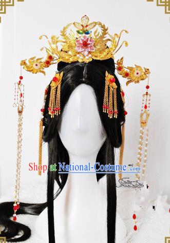 Traditional Handmade Chinese Ancient Classical Hair Accessories Complete Set Palace Lady Phoenix Coronet, Wedding Hairpins Hair Sticks Hair Jewellery Hair Fascinators for Women