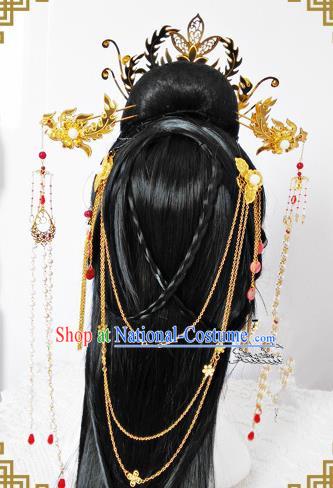 Chinese Ancient Style Hair Jewelry Accessories Xiuhe Suit Hairpins Headwear Headdress Bride Hair Fascinators for Women