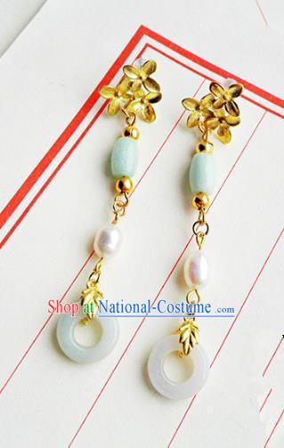 Traditional Handmade Chinese Ancient Classical Wedding Jewellery Accessories Bride Earrings Hanfu Tassel Eardrop for Women