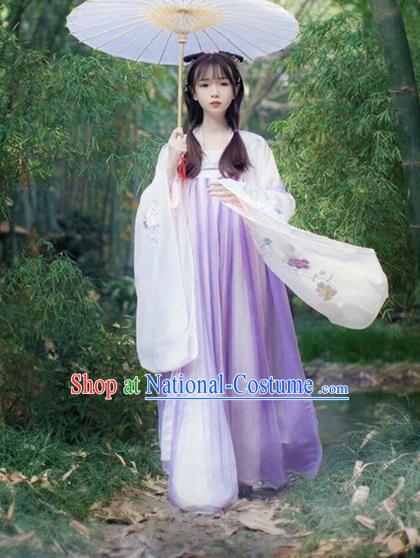 Traditional Ancient Chinese Hanfu Palace Lady Slip Skirt Costume, Elegant Hanfu Clothing Chinese Han Dynasty Princess Dress for Women