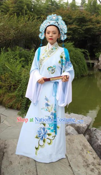 Top Grade Professional Beijing Opera Niche Costume Scholar White Embroidered Robe and Hat, Traditional Ancient Chinese Peking Opera Embroidery Gwanbok Clothing