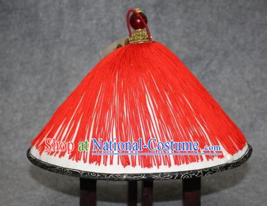 Traditional Handmade Chinese Ancient Classical Hair Accessories Peking Opera Eunuch Hat, China Beijing Opera Qing Dynasty Manchu Minister Headwear