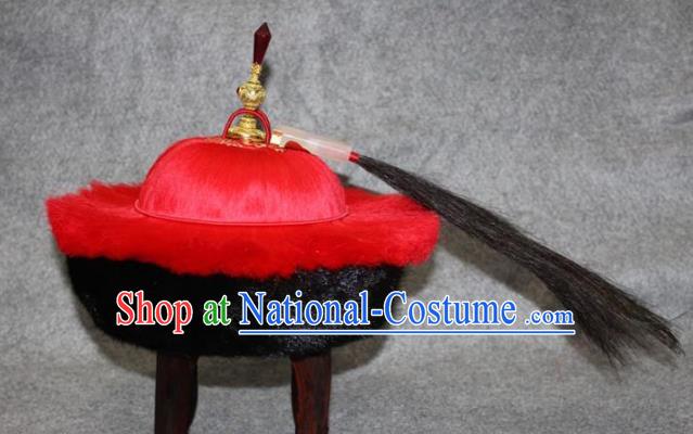 Traditional Handmade Chinese Ancient Classical Hair Accessories Peking Opera Royal Highness Hat, China Beijing Opera Qing Dynasty Manchu Minister Headwear