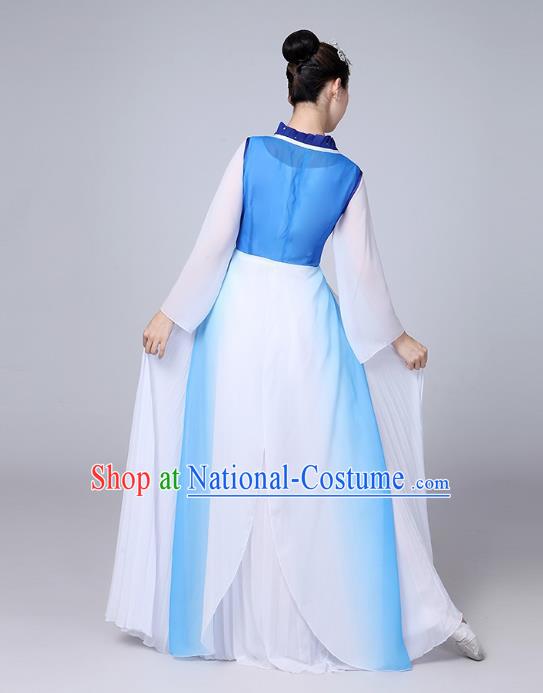 Traditional Chinese Yangge Fan Dancing Costume Modern Dance Dress Clothing and Headwear