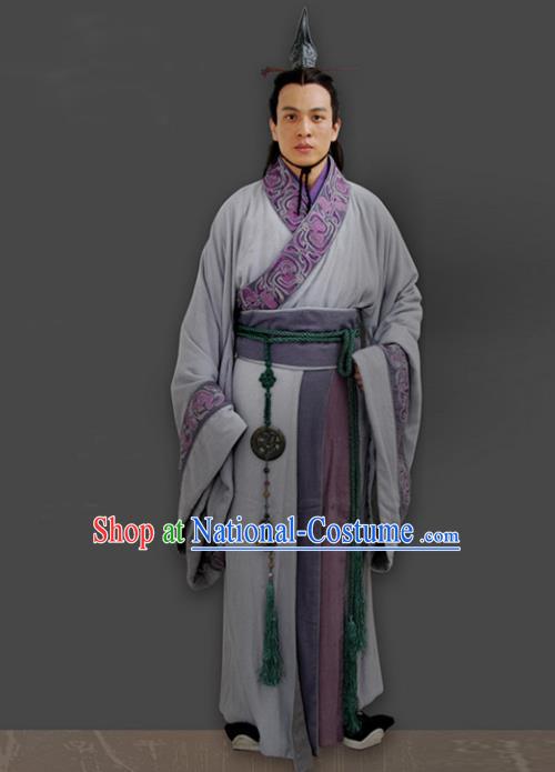 Traditional Chinese Ancient Minister Costume, Elegant Hanfu Clothing Chinese Ancient Qin Dynasty Prince Embroidery Robe Clothing