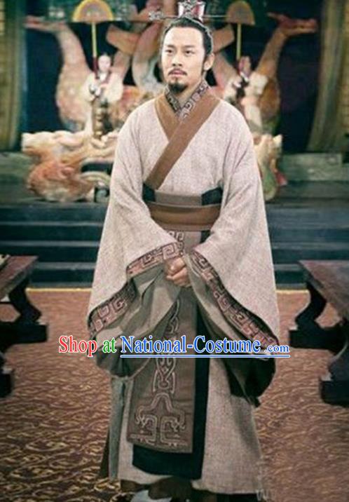 Traditional Chinese Ancient Minister Chancellor Costume, Elegant Hanfu Clothing Chinese Ancient Qin Dynasty Prime Minister Embroidery Robe Clothing