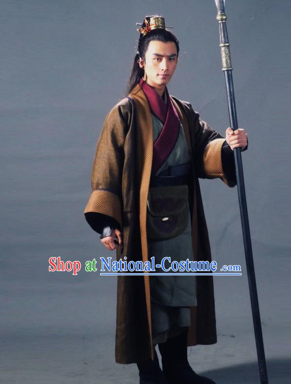 Traditional Chinese Ancient Kawaler Costume, Elegant Hanfu Clothing Chinese Ancient Song Dynasty Swordsman Clothing