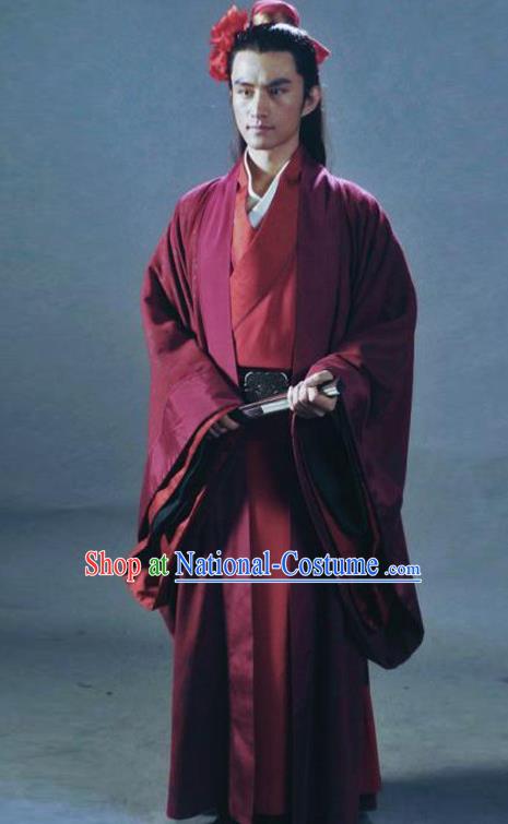 Traditional Chinese Ancient Kawaler Costume, Elegant Hanfu Clothing Chinese Ancient Song Dynasty Swordsman Clothing