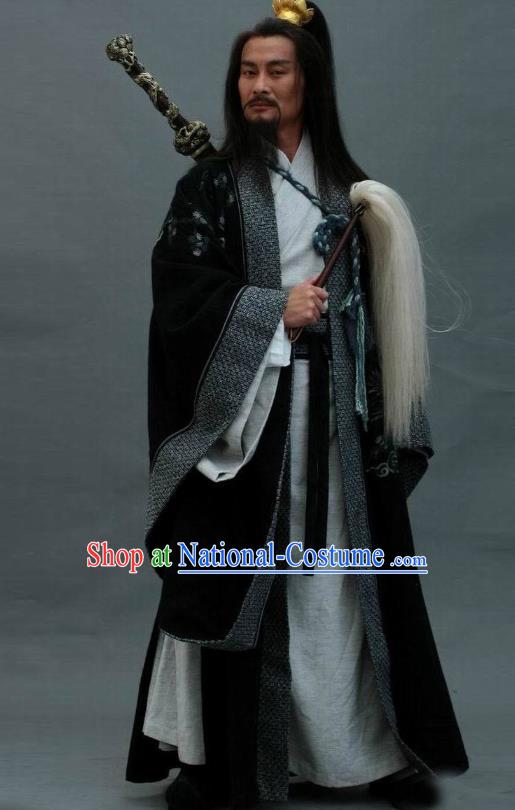 Traditional Chinese Ancient Kawaler Costume, Elegant Taoist Priest Hanfu Clothing Chinese Ancient Song Dynasty Swordsman Clothing