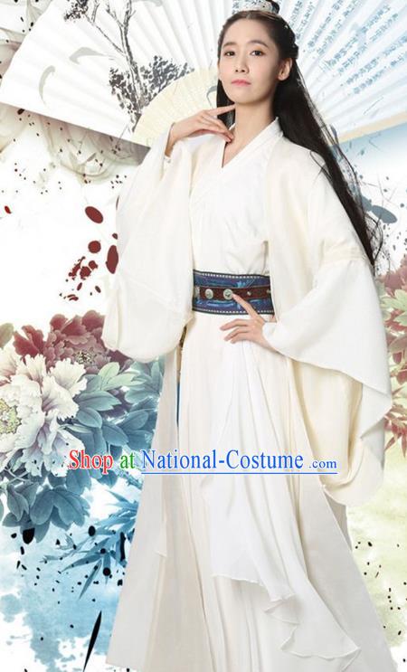 Traditional Ancient Chinese Princess Costume, Elegant Hanfu Clothing Chinese Han Dynasty Swordswoman Embroidered Clothing