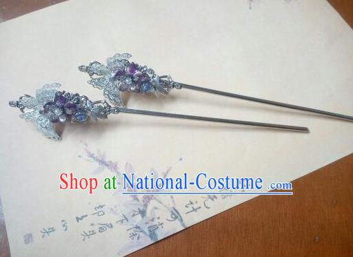 Traditional Chinese Ancient Classical Handmade Hair Accessories Butterfly Hair Comb, Hanfu Hair Stick Hair Fascinators Hairpins for Women