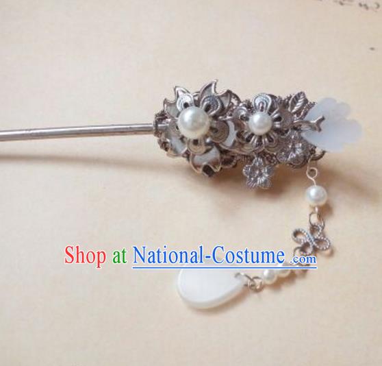 Traditional Chinese Ancient Classical Handmade Hair Accessories Palace Lady Jade Hairpin, Hanfu Hair Stick Hair Fascinators Hairpins for Women