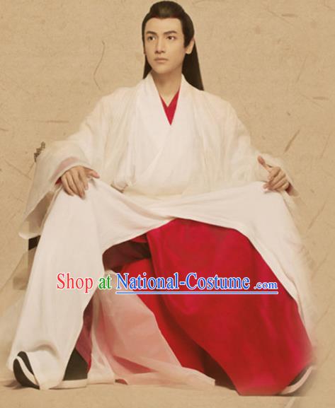 Traditional Chinese Ancient Swordsman Costume, Chinese Han Dynasty Prince Young Kawaler Clothing for Men