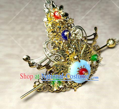 Traditional Ancient Chinese Prince Hair Accessories Tuinga, Chinese Han Dynasty Swordsman Hairpins Headwear for Men