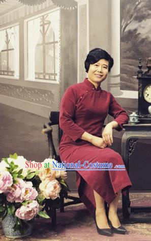 Traditional Ancient Chinese Costume Red Qipao, China Republic of China Nobility Cheongsam Clothing