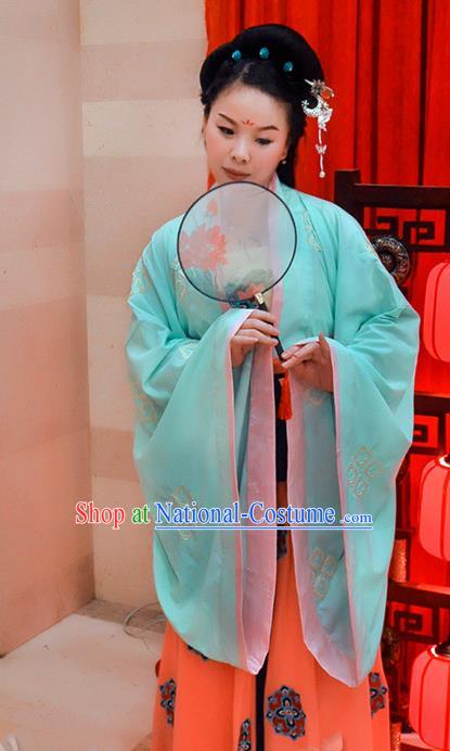 Traditional Chinese Tang Dynasty Young Lady Costume, Elegant Hanfu Chinese Imperial Princess Embroidered Clothing