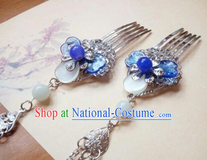 Traditional Handmade Chinese Ancient Classical Hair Accessories Hairpin Headwear Tassel Hair Comb for Women