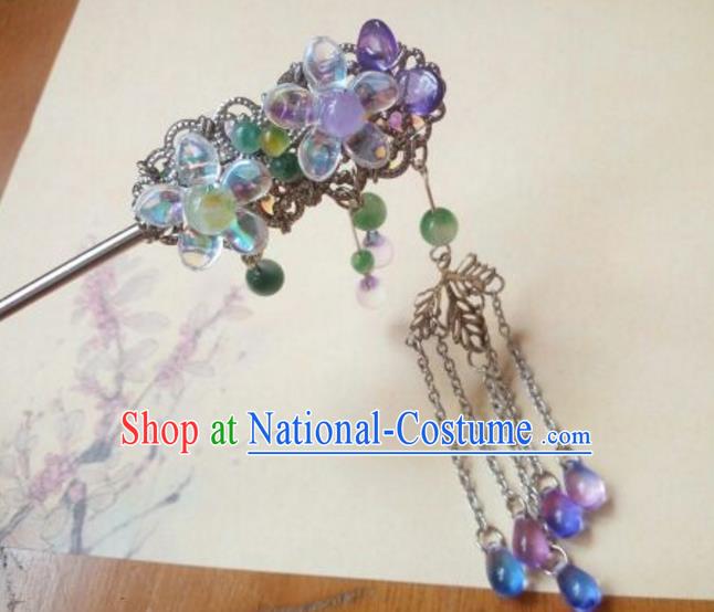 Traditional Handmade Chinese Ancient Classical Hair Accessories Hairpin Headwear Tassel Hair Stick for Women