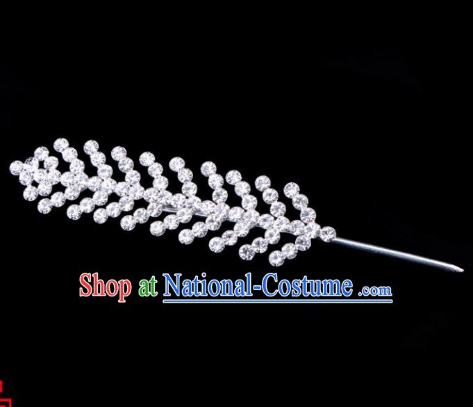 Traditional Beijing Opera Diva Hair Accessories Crystal Fishbone Head Ornaments Hairpins, Ancient Chinese Peking Opera Hua Tan Hair Stick Headwear