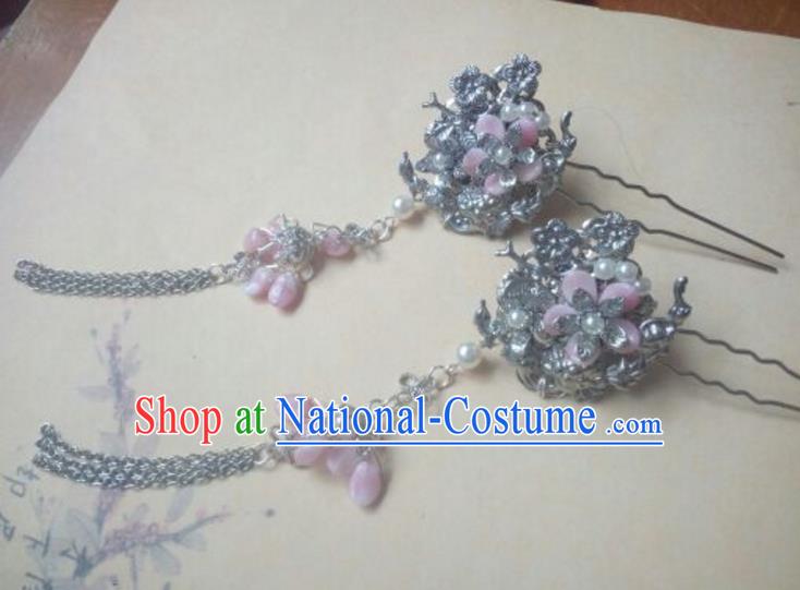 Traditional Handmade Chinese Ancient Classical Hanfu Hair Accessories Tassel Hairpins, Princess Headpiece Hair Stick for Women