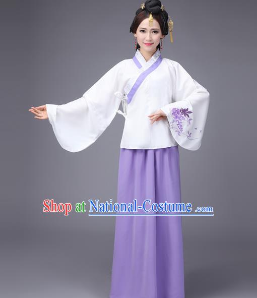 Asian Fashion Oriental China Costume Blouse and Skirt Complete Set, Chinese Ming Dynasty Imperial Princess Embroidered Clothing for Women