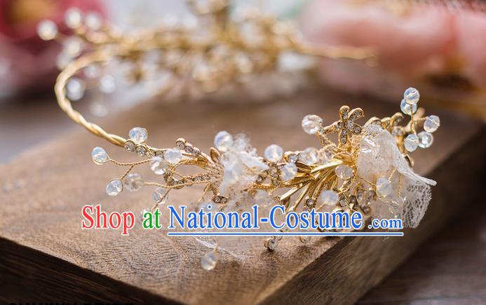 Top Grade Handmade Classical Hair Accessories Baroque Style Princess Crystal Lace Hair Clasp Headwear for Women