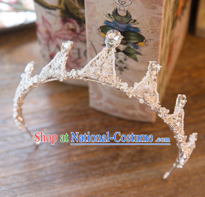 Top Grade Handmade Classical Hair Accessories Baroque Style Princess Crystal Royal Crown Hair Clasp Headwear for Women