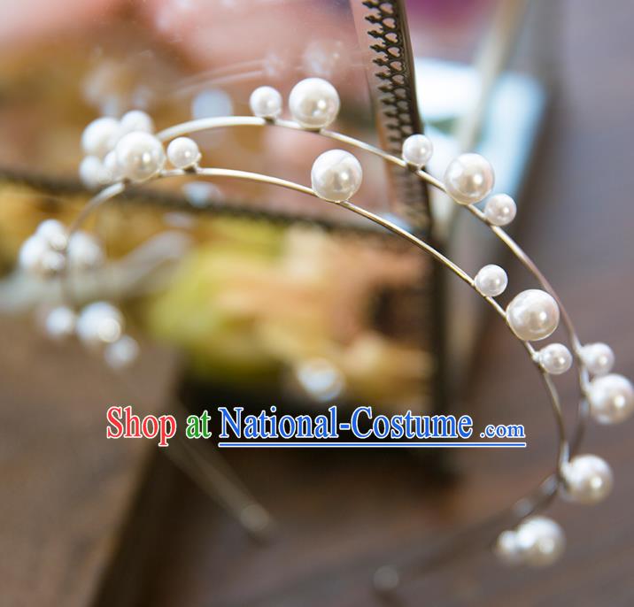 Top Grade Handmade Classical Hair Accessories Baroque Style Princess Pearls Hair Clasp Headwear for Women