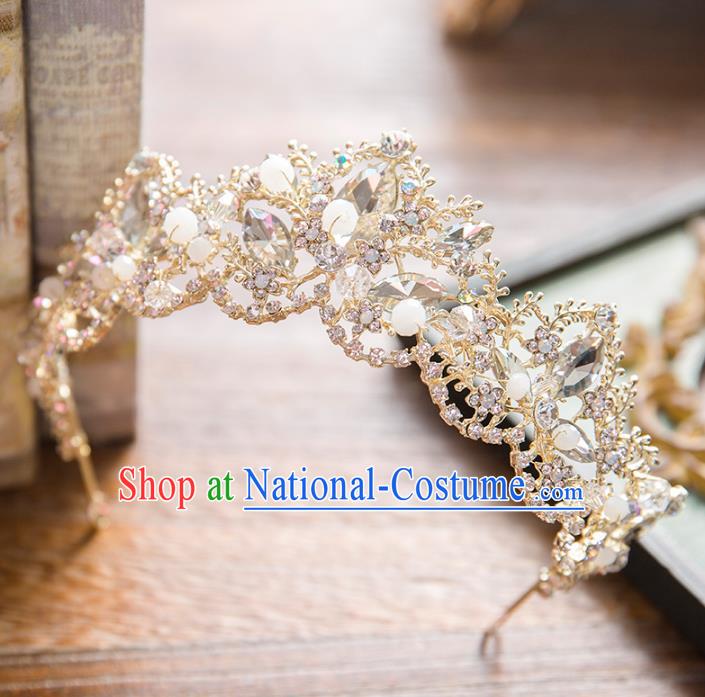 Top Grade Handmade Classical Hair Accessories Baroque Style Princess Crystal Royal Crown Hair Clasp Headwear for Women