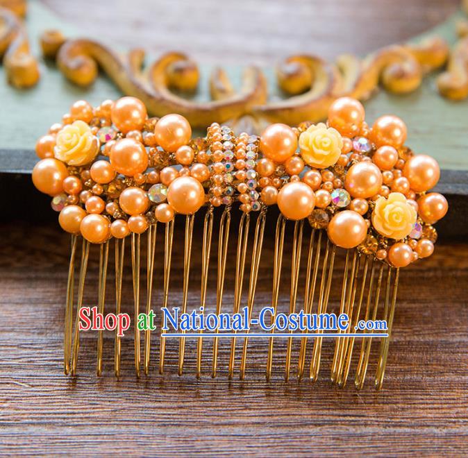 Top Grade Handmade Classical Hair Accessories Baroque Style Princess Hair Comb Headwear for Women