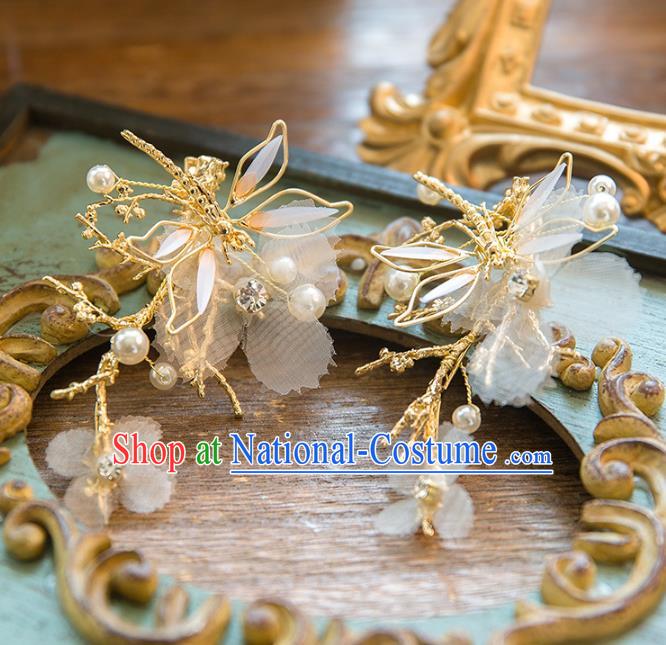 Top Grade Handmade Classical Hair Accessories Baroque Style Princess Golden Dragonfly Hair Stick Headwear for Women